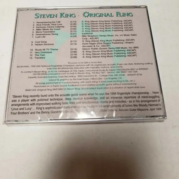 STEVEN KING - Original Fling - CD Rare New Factory Sealed - Picture 3 of 3
